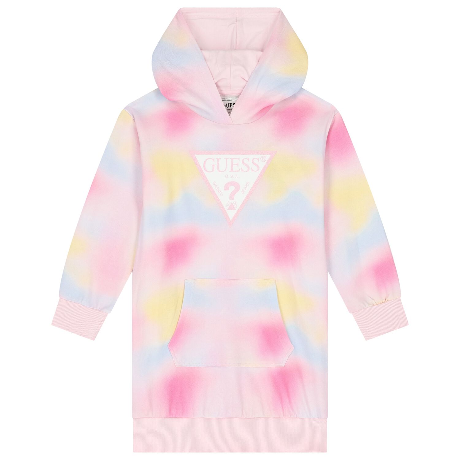 Girls Multi-Coloured Logo Hooded Dress, 1, hi-res image number null