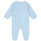 طقم أولاد بالشعار باللون الأزرق والأبيض, 1, hi-res