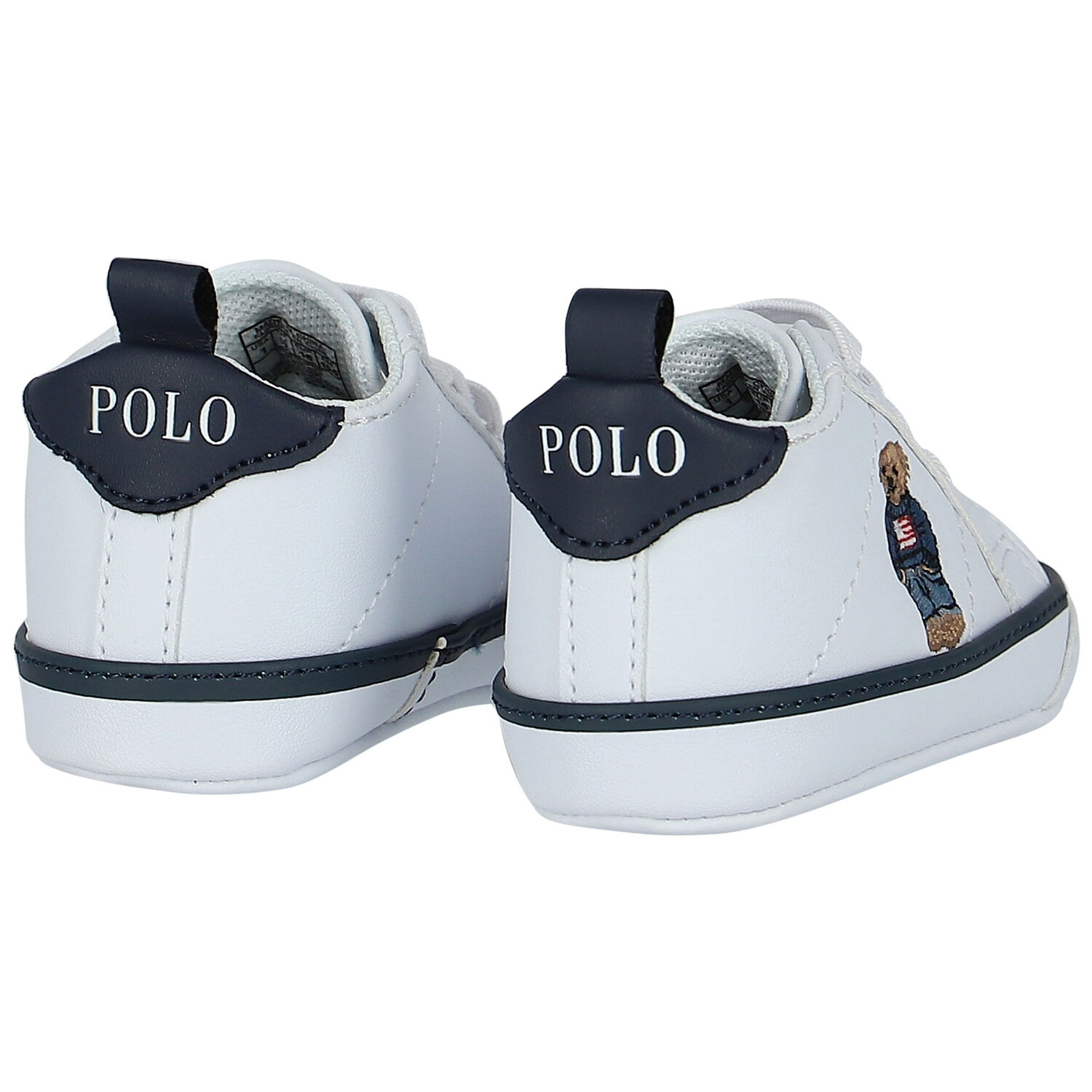 Baby Boys White Polo Bear Pre Walker Shoes, 1, hi-res