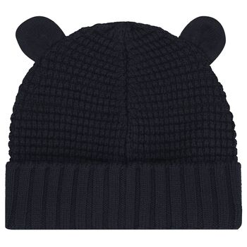 Baby Boys Navy Blue Logo Beanie Hat