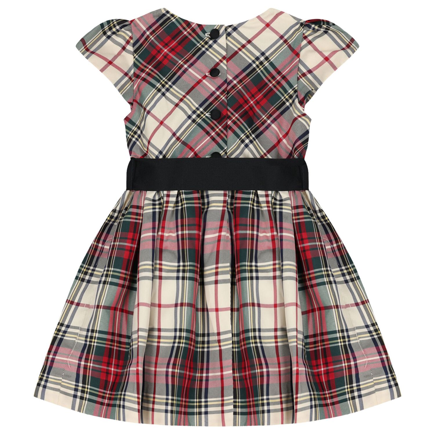 Baby Girls Ivory, Red & Green Tartan Dress Set, 1, hi-res