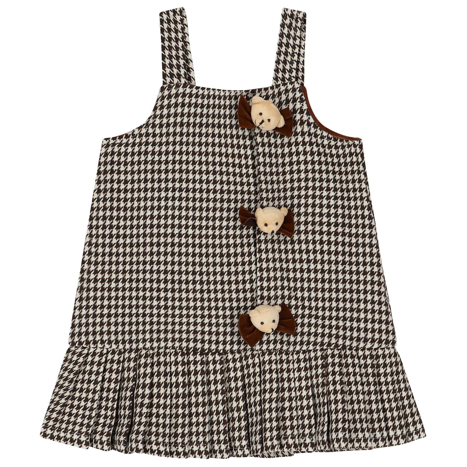 Girls Ivory & Brown Dress Set, 1, hi-res image number null