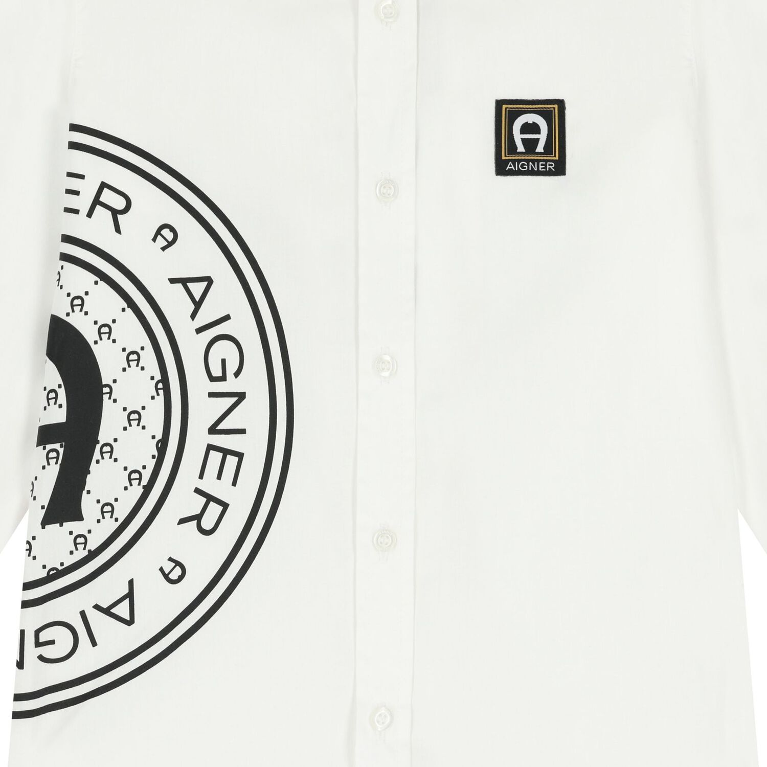 Boys White Logo Shirt, 1, hi-res