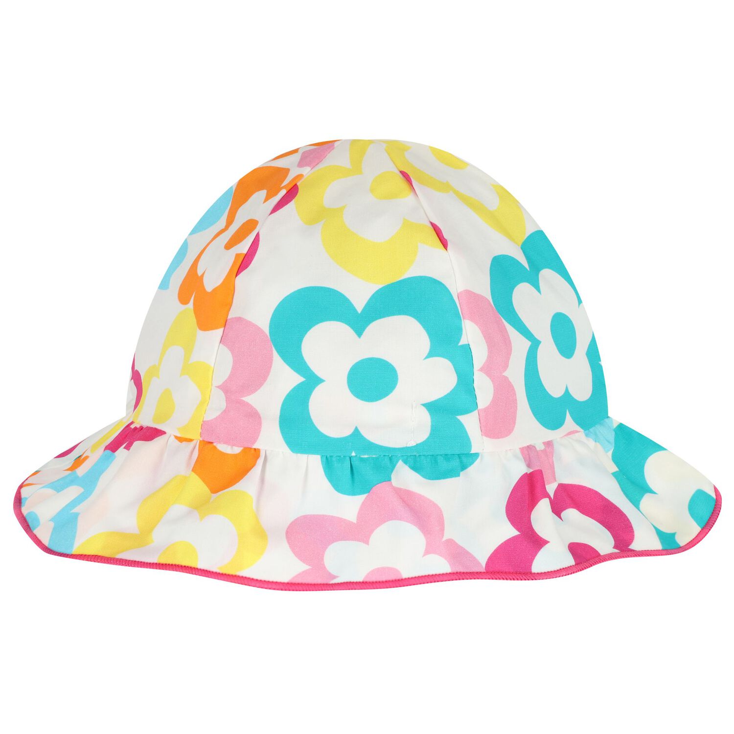 Girls Multi-Coloured Floral Hat, 1, hi-res