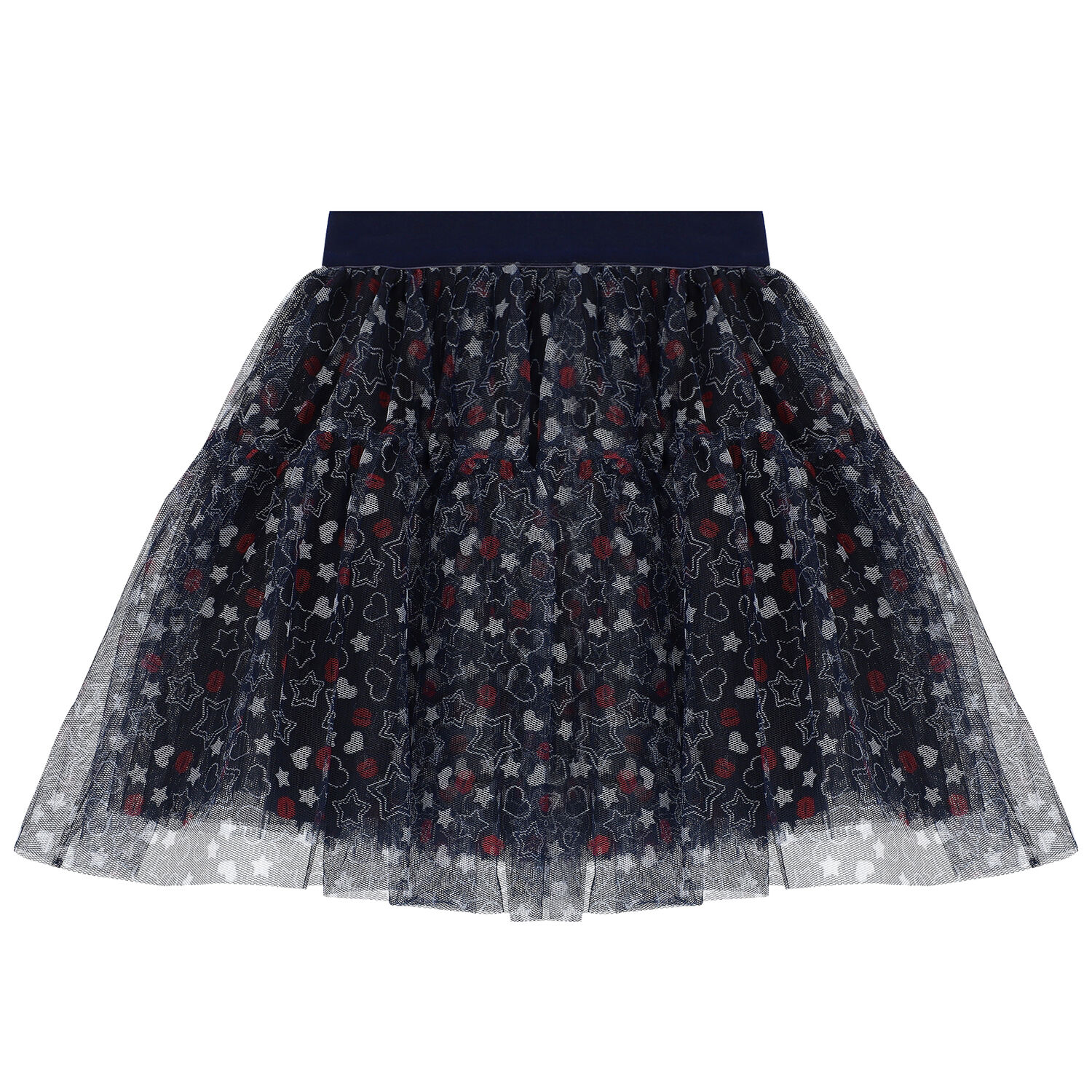 Girls Navy Stars Tulle Skirt, 1, hi-res image number null