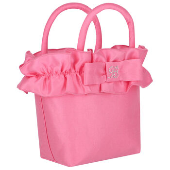 حقيبة يد بنات بالشعار باللون الوردى