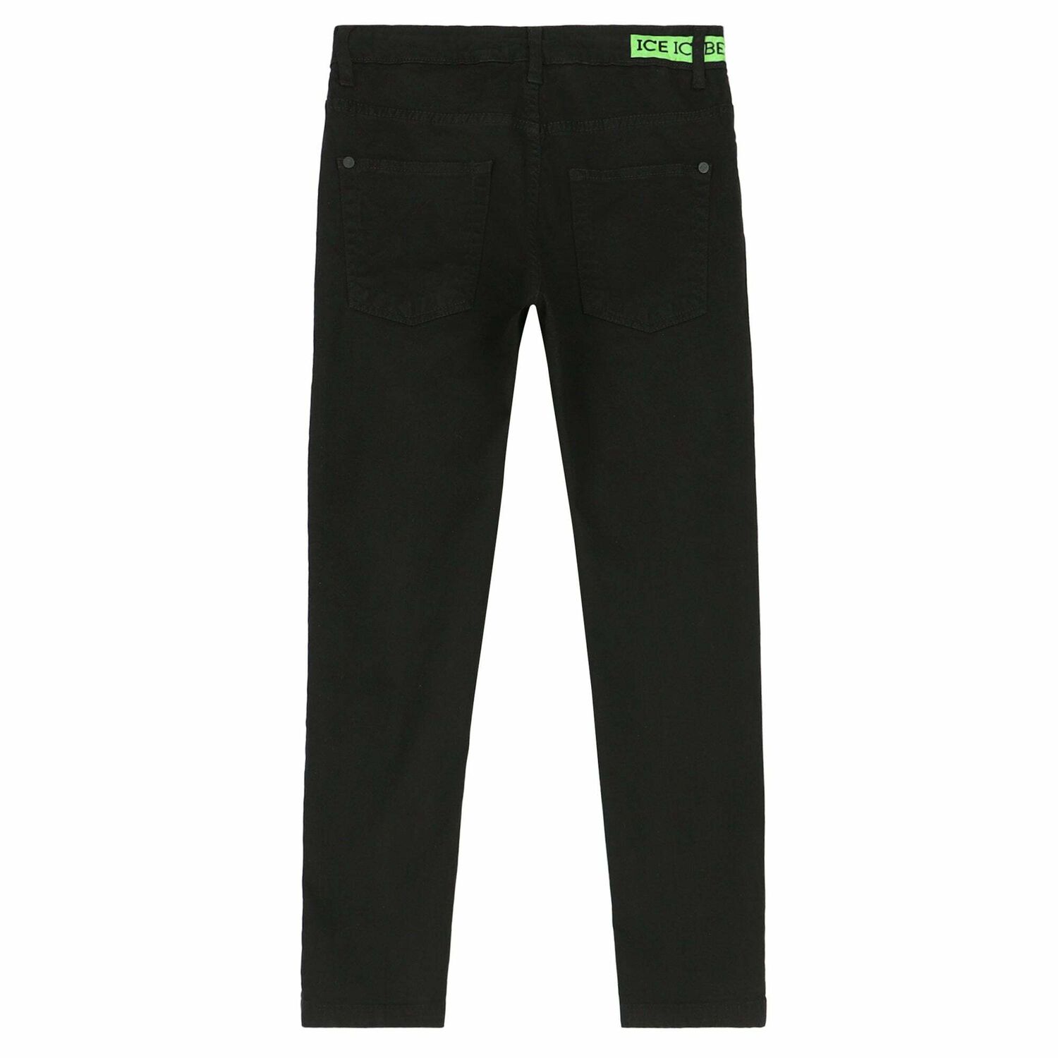 بنطلون جينز بالشعار باللون الاسود للاولاد, 1, hi-res