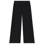 Girls Black Logo Trousers, 1, hi-res