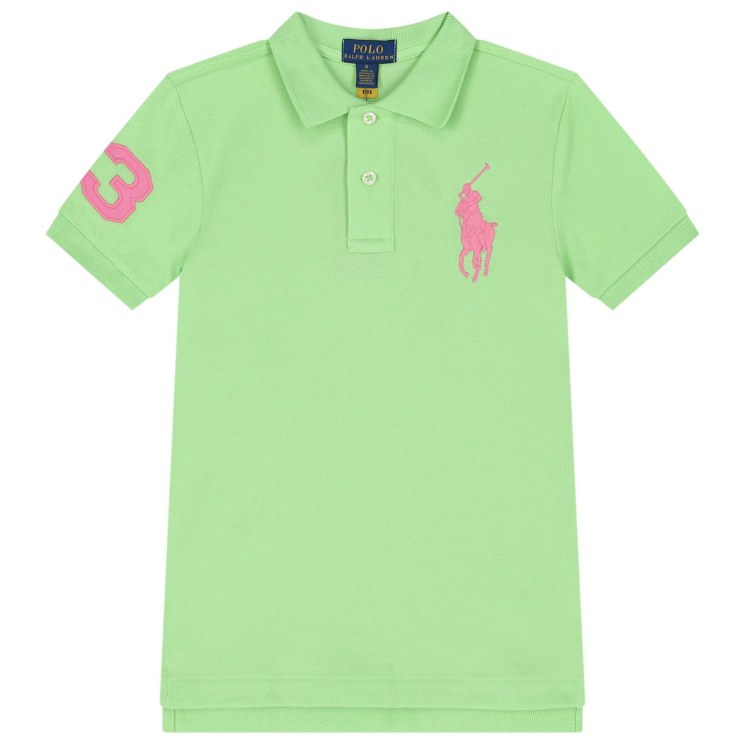 Boys Green Logo Polo Shirt, 1, hi-res