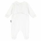 White Squeaky Teddy Logo Babygrow, 1, hi-res