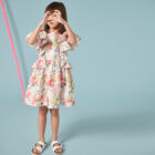 فستان عيد بطبعة الزهور باللون العاجي, 1, hi-res