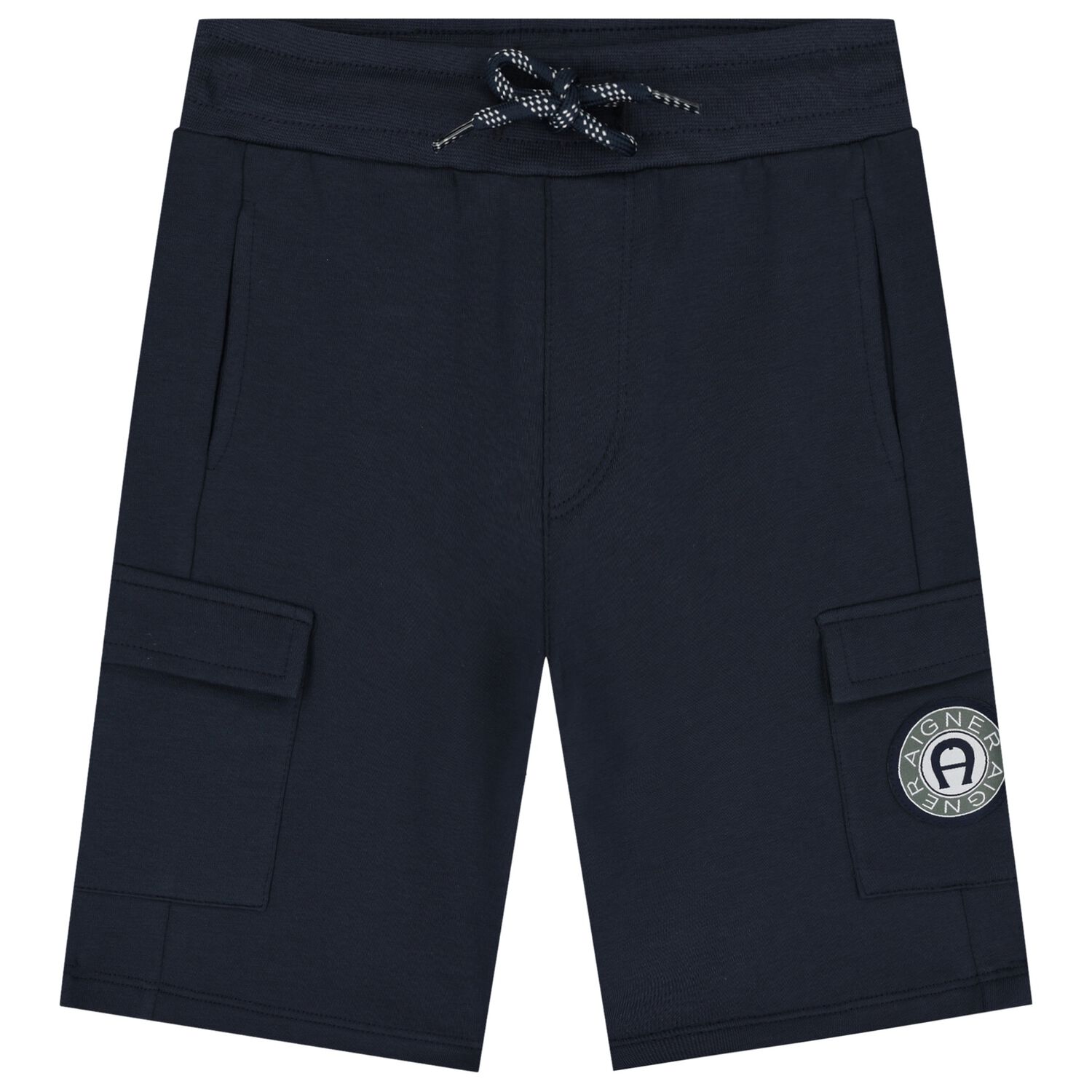 Boys Navy Blue Logo Shorts, 2, hi-res