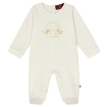 Ivory & Gold Logo Babygrow