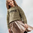 Girls Gold Flared Skirt, 1, hi-res