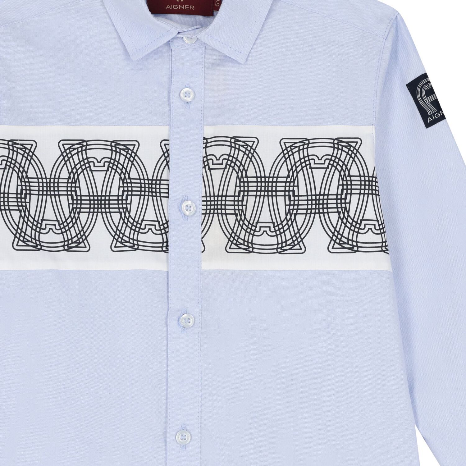 Boys Blue Logo Shirt, 1, hi-res