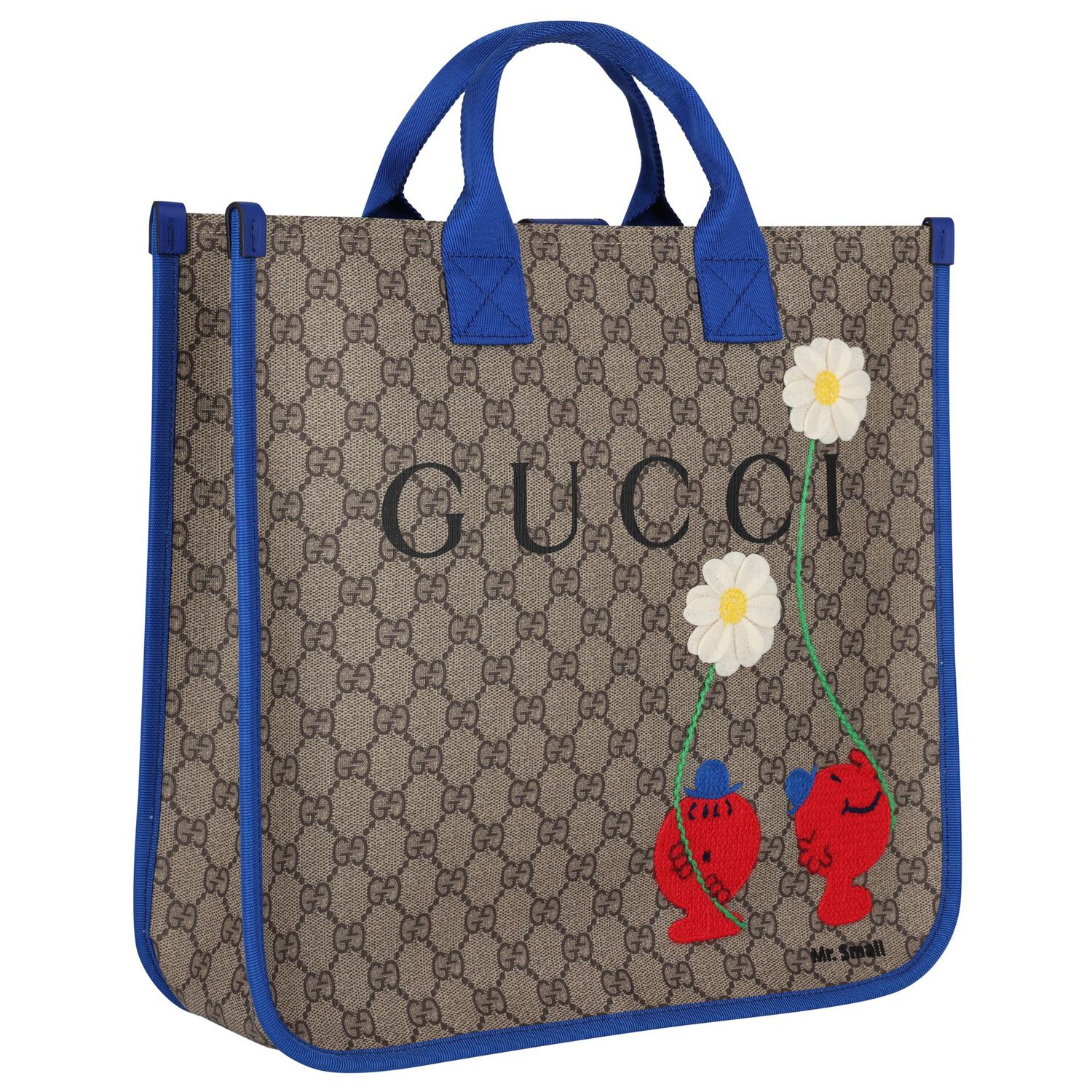 Girls Beige GG Supreme Floral Tote Bag ( 39cm ), 1, hi-res
