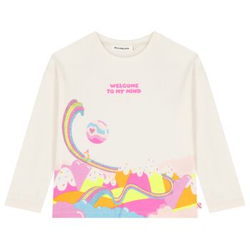 Girls Ivory Fantasy Landscape Long Sleeve Top