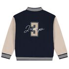 Boys Navy Blue & Beige Basketball Bomber Jacket, 2, hi-res