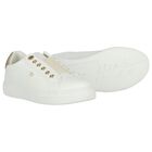 Girls White & Gold Slip-On Trainers, 1, hi-res