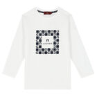 Boys White Logo T-shirt, 1, hi-res