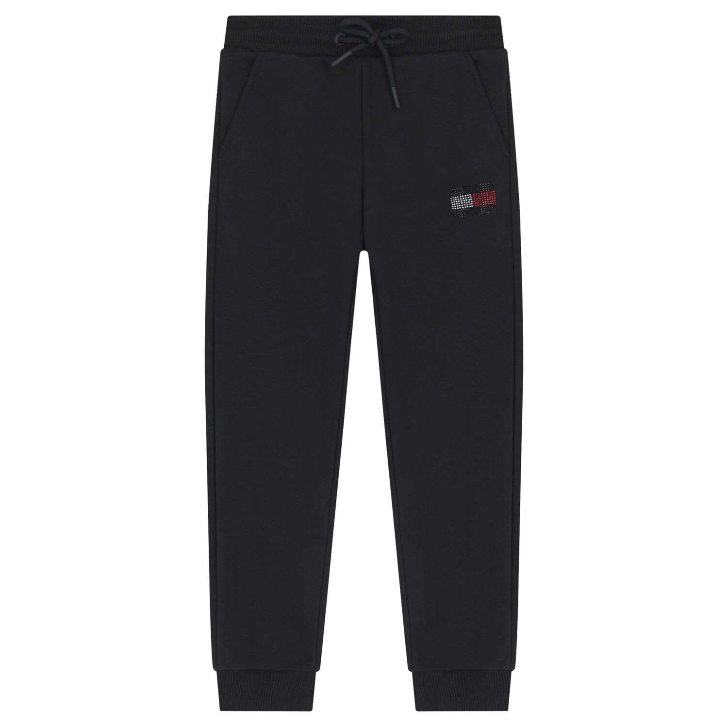 Girls Black Embellished Logo Joggers, 1, hi-res