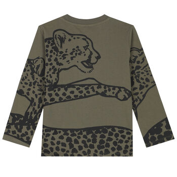 Boys Khaki Elephant Logo T-Shirt