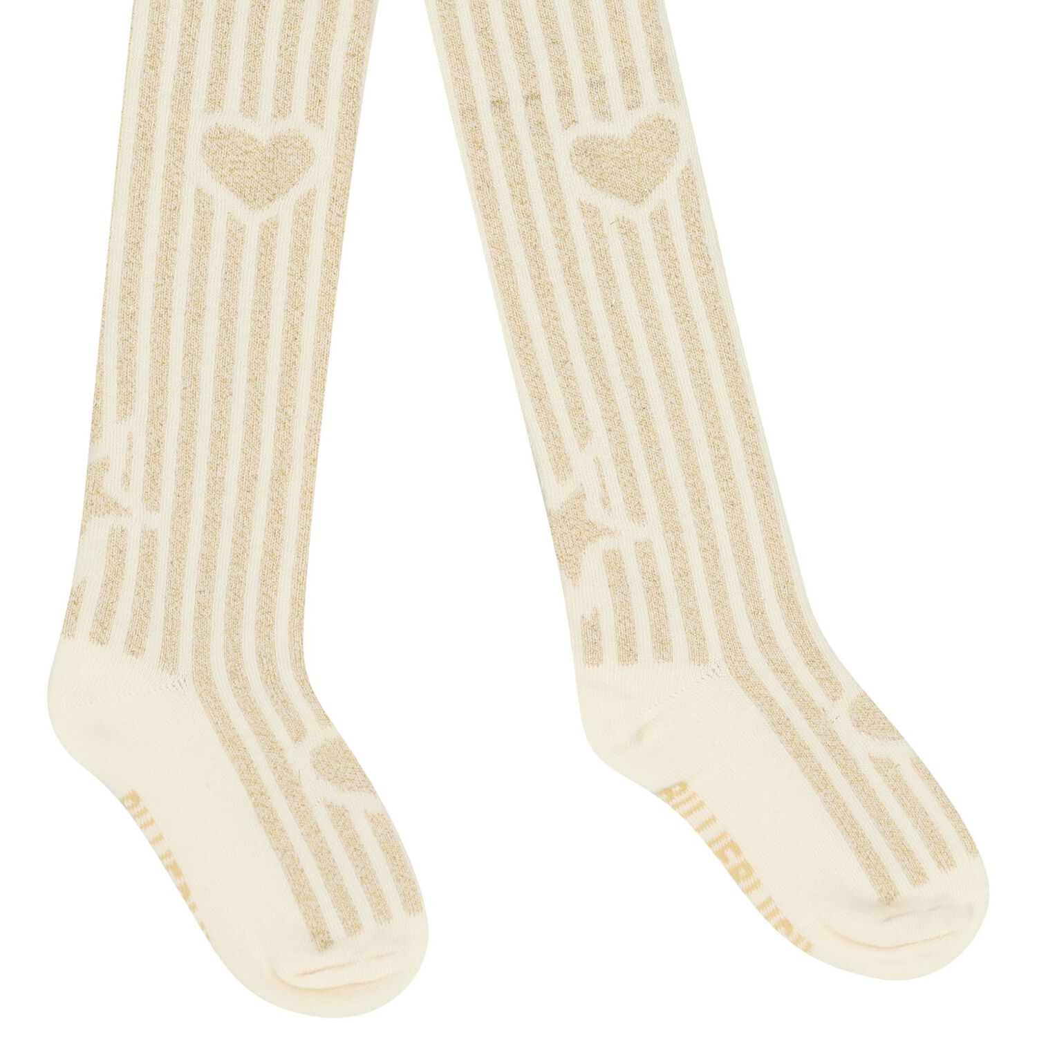 Girls Ivory & Gold Tights, 1, hi-res