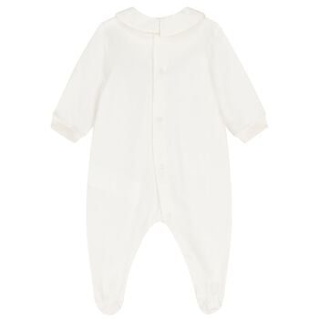 White Teddy Bear Logo Babygrow