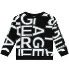 Boys Black Logo Sweatshirt, 1, hi-res