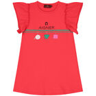 Girls Pink Logo Dress, 1, hi-res