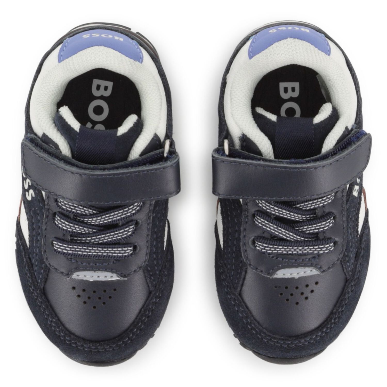 Boys Mini Me Black Logo Trainers, 1, hi-res