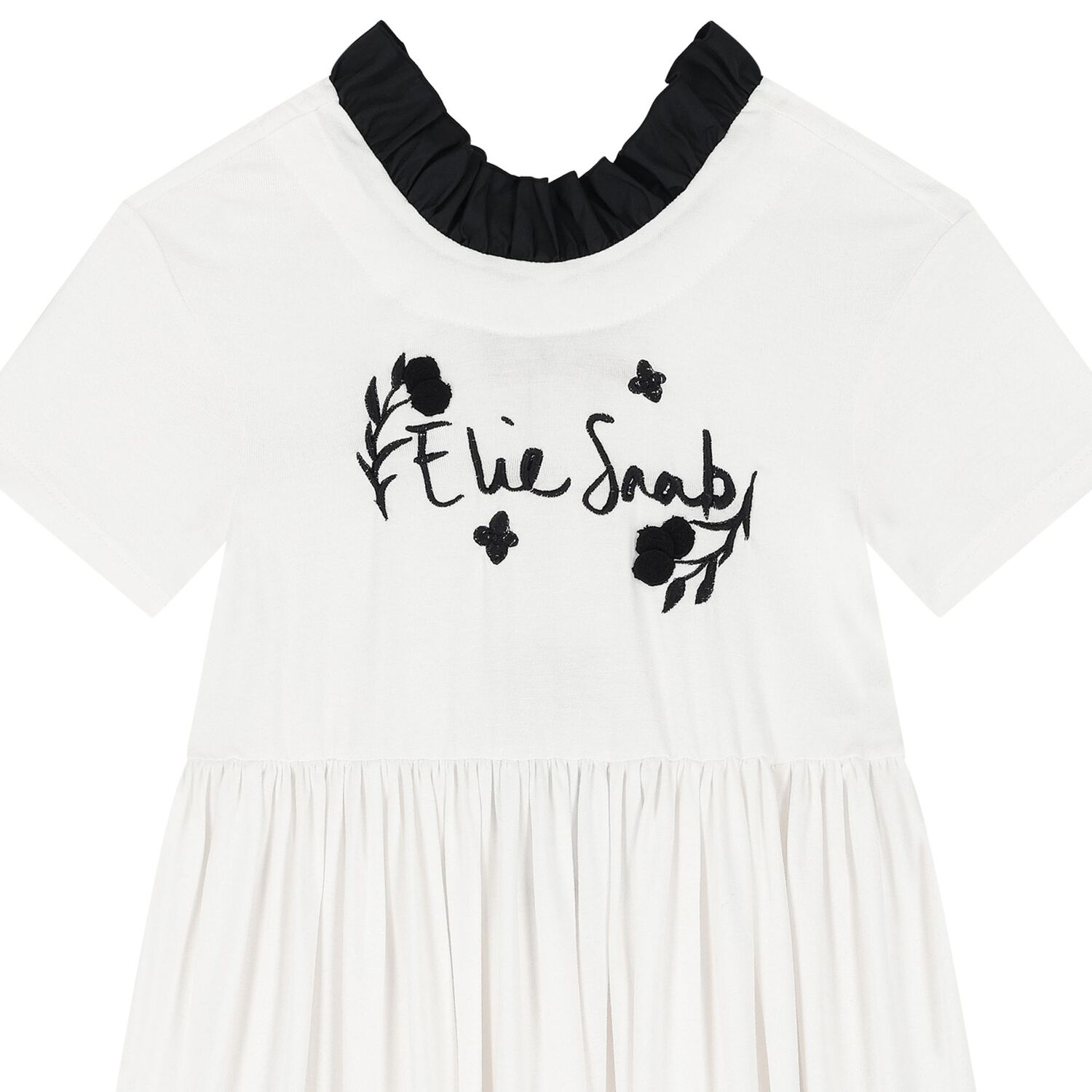 Girls White Logo Floral Dress, 1, hi-res image number null