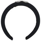 Girls Black Padded Headband, 1, hi-res