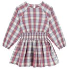 Girls Pink & Blue Check Dress, 1, hi-res