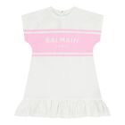 Baby Girls White & Pink Logo Dress Set, 1, hi-res