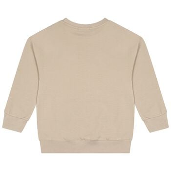 Girls Beige Bag Logo Sweatshirt