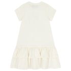 Girls Ivory Butterflies Logo Dress, 1, hi-res
