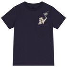 Boys Navy Blue Tiger T-Shirt, 1, hi-res