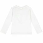 Girls White Cotton Top, 1, hi-res