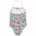 مايوه مطبوع باللون الابيض للبنات, 1, hi-res