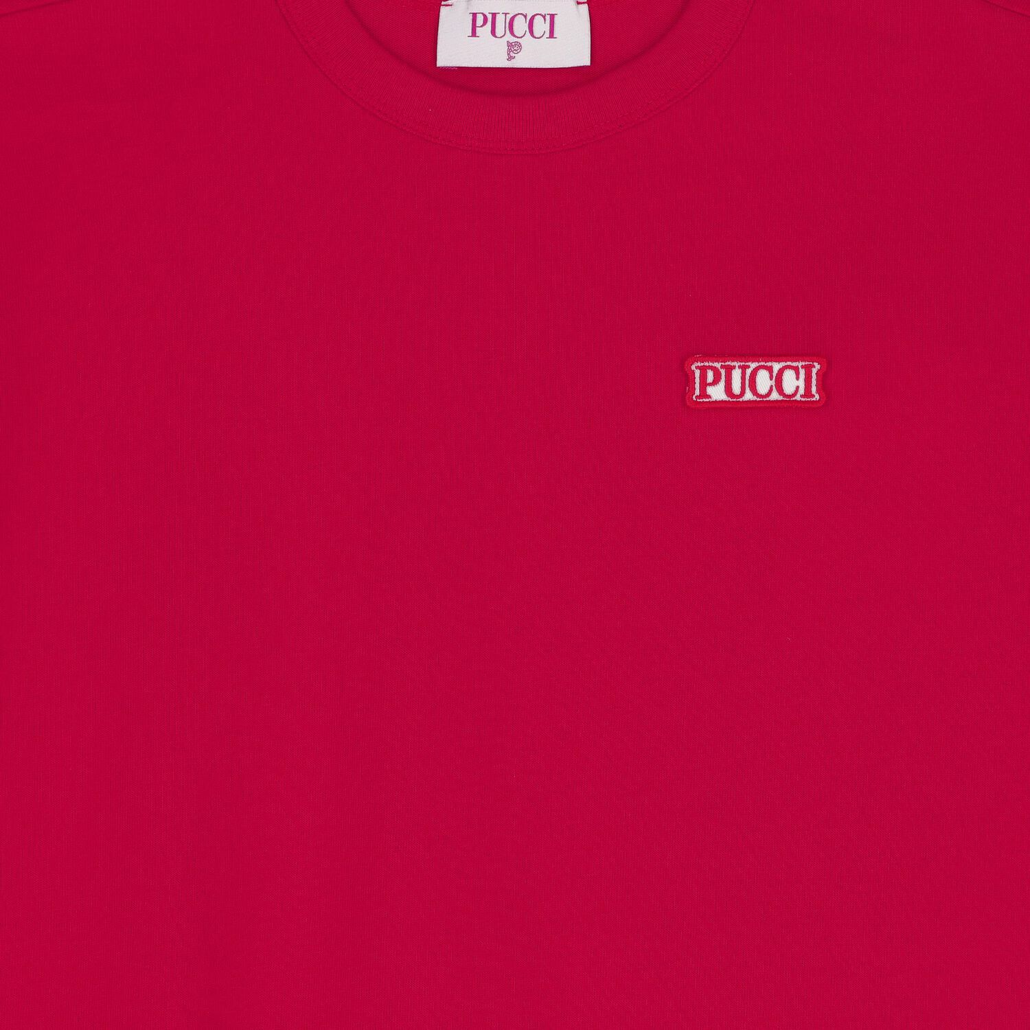 فستان باللون أحمر بشعار للبنات, 1, hi-res