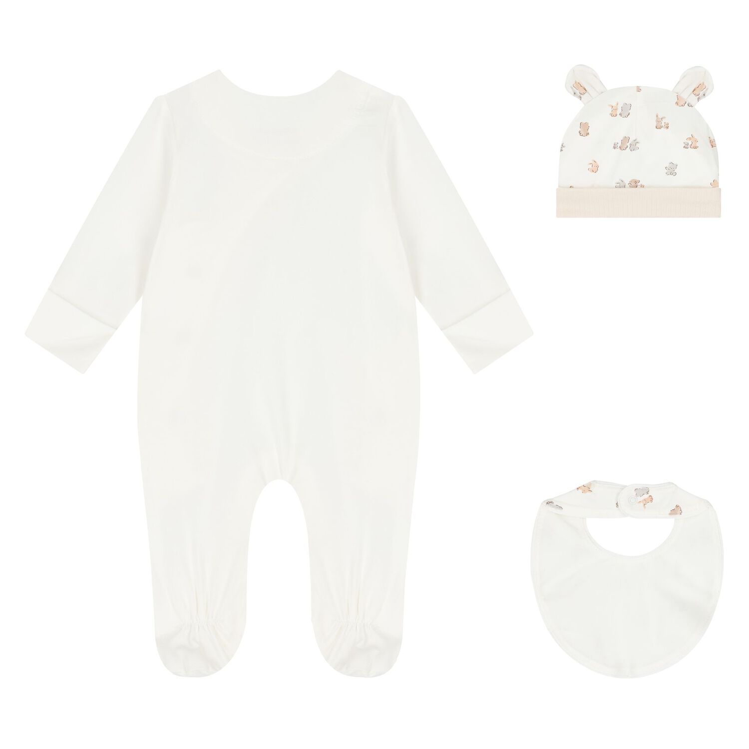 Ivory & Beige Babygrow Gift Set (3 Piece), 3, hi-res