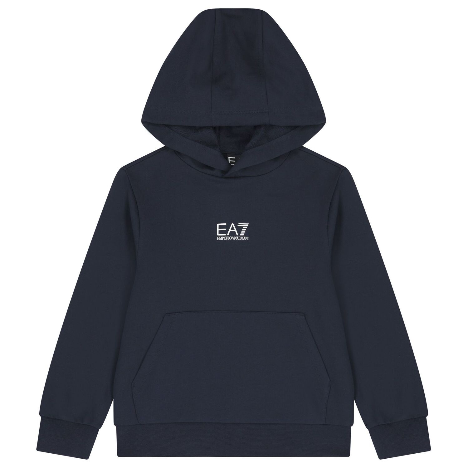 Boys Navy Blue Logo Hooded Top, 4, hi-res image number null