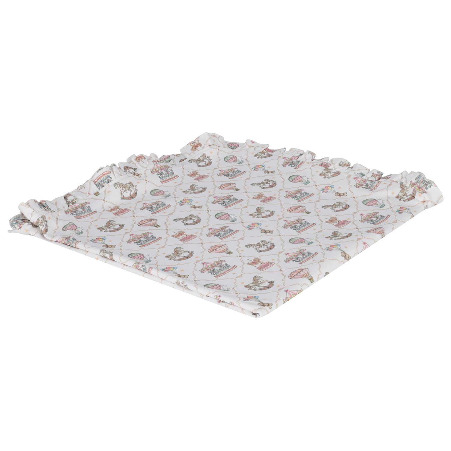 Baby Girls Pink & White Carousel & Hot Air Balloon Blanket, 1, hi-res image number null