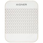 بطانية بالشعار باللون الأبيض والبيج, 1, hi-res