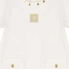 Girls Ivory Logo Pleated Dress, 1, hi-res