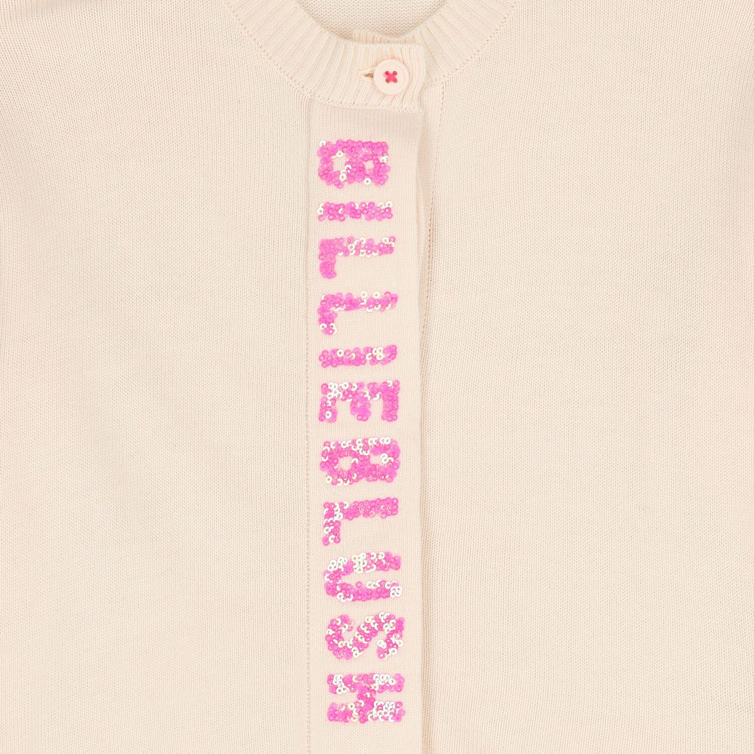 Girls Pink Sequin Cardigan, 1, hi-res