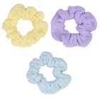 Girls Blue, Yellow & Purple Crinkle Scrunchies ( 3 Pack ), 2, hi-res