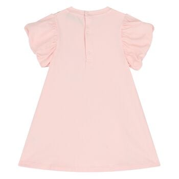 Younger Girls Pink Bag Logo Dress