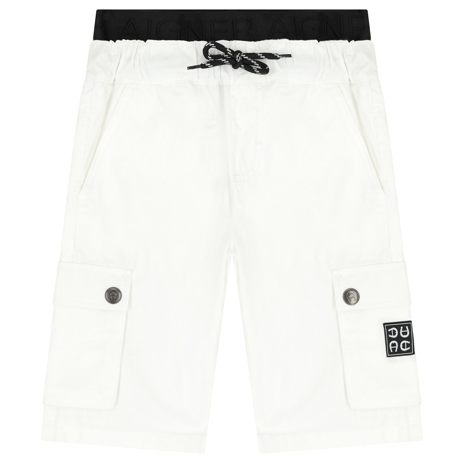 Boys White Logo Shorts, 1, hi-res